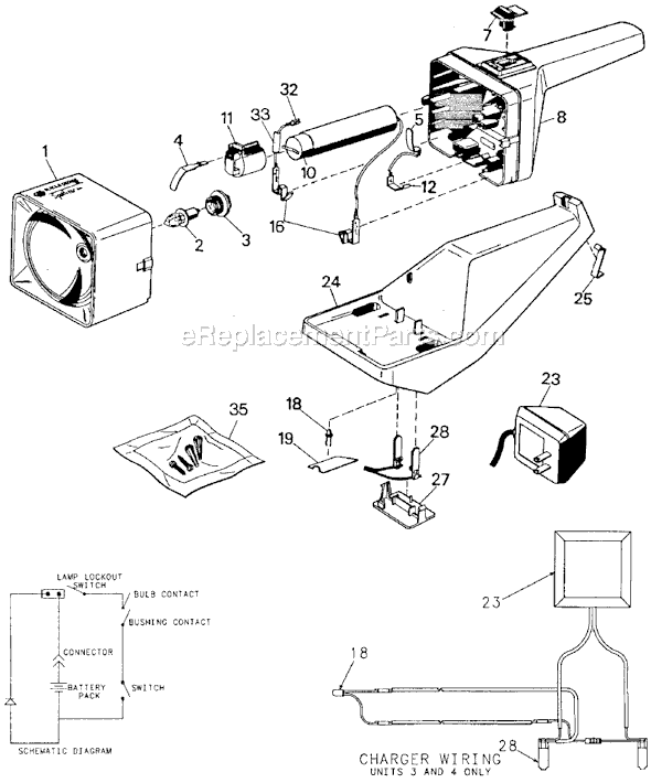 Page A Diagram and Parts List for 9360 Type 5 Black and Decker Worklight & Flashlight